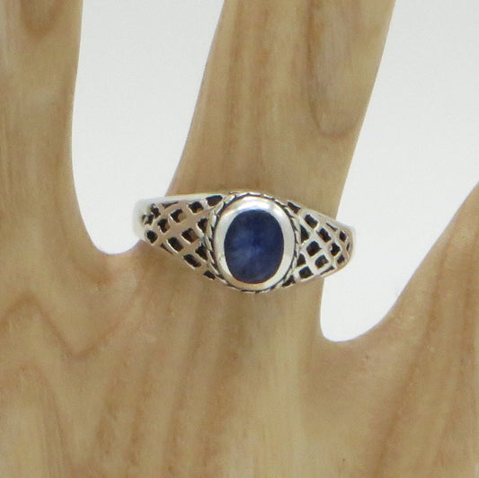 Sodalite Ring Size 7 Peru 950 Silver and Stone Sacred Valley RJV3