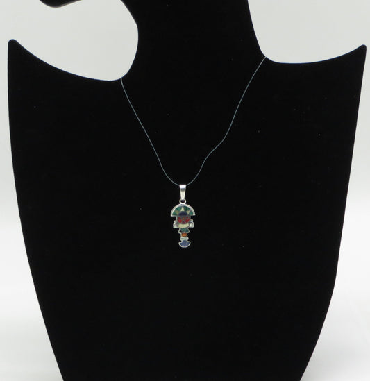 Tumi Pendant Peru 950 Silver and Stone Inlay Sacred Valley PJV16