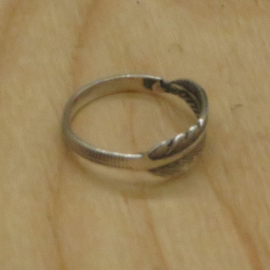 Feather Ring Size 7 Peru 950 Silver Sacred Valley RJVB24