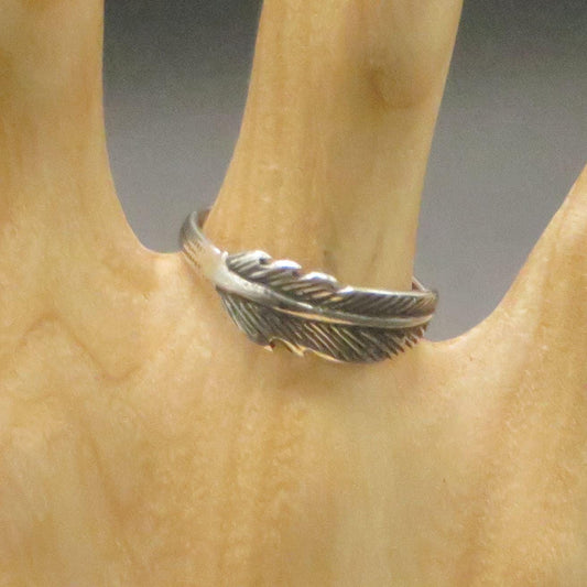 Feather Ring Size 7 Peru 950 Silver Sacred Valley RJVB24