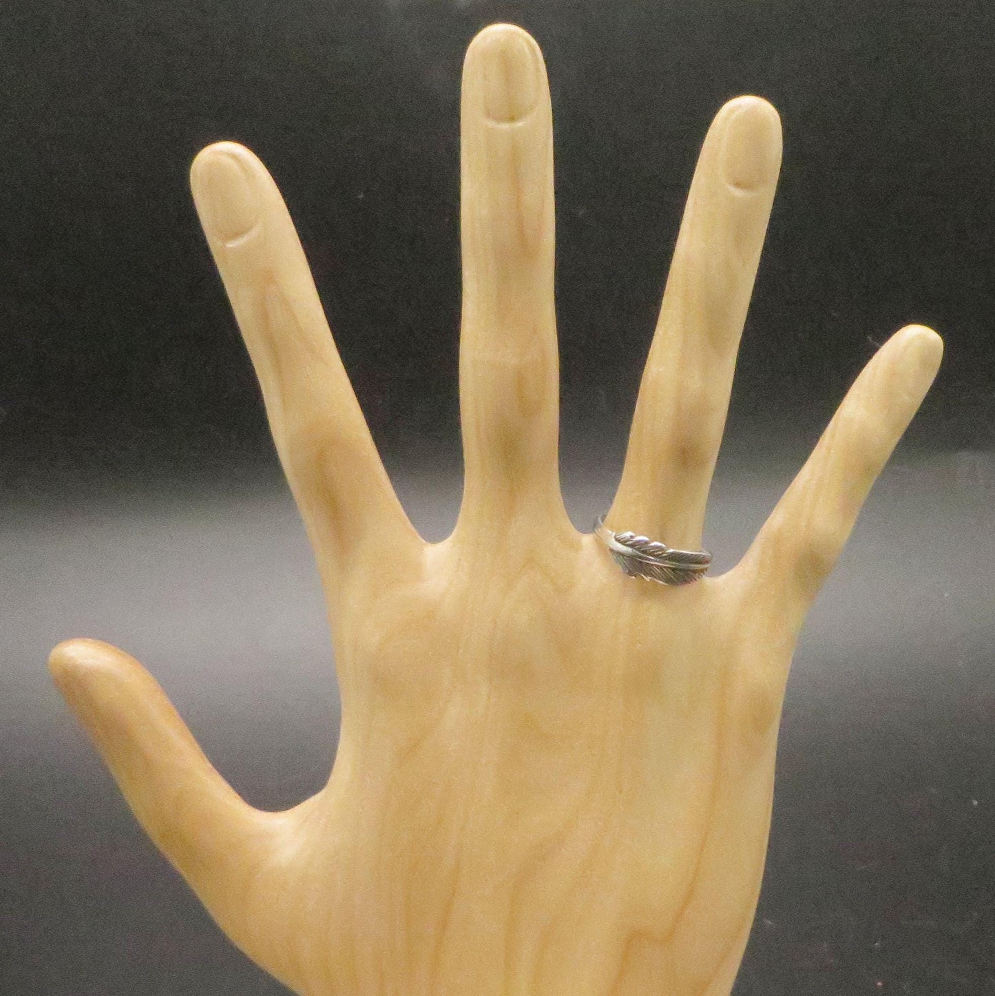 Feather Ring Size 7 Peru 950 Silver Sacred Valley RJVB24