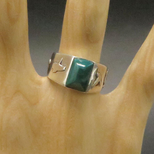 Jaguar Hummingbird Condor Snake Ring Size 6 1/2 Peru 950 Silver with Stone Sacred Valley RJVB26