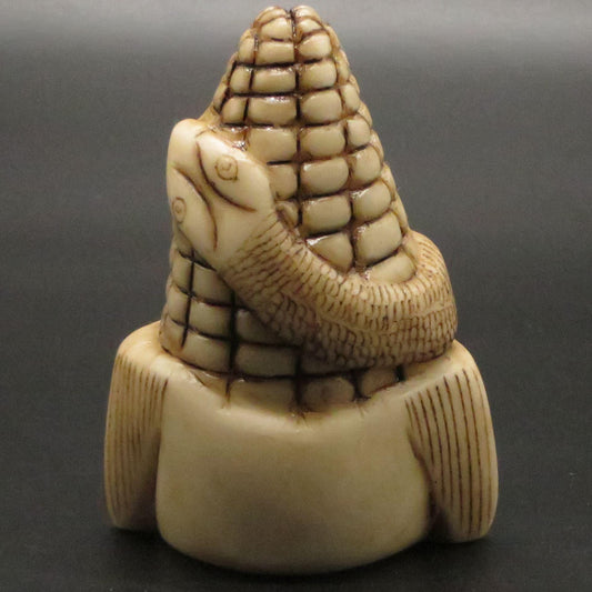 Alabaster Carving Corn Offering and Snake Caliza stone hand carved Sacred Valley Peru