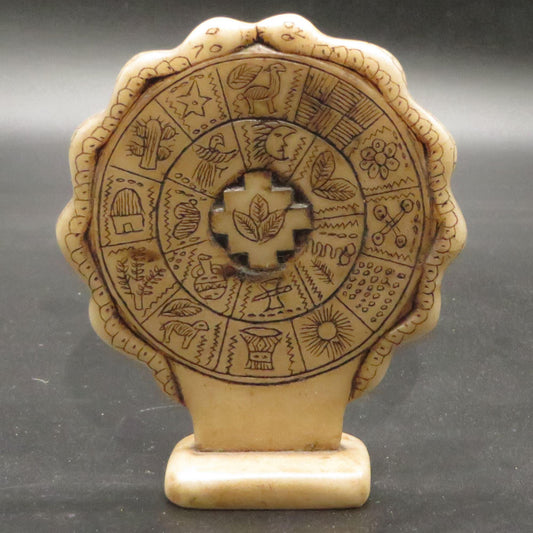Alabaster Carving Inca Calendar hand carved Caliza stone Sacred Valley Peru