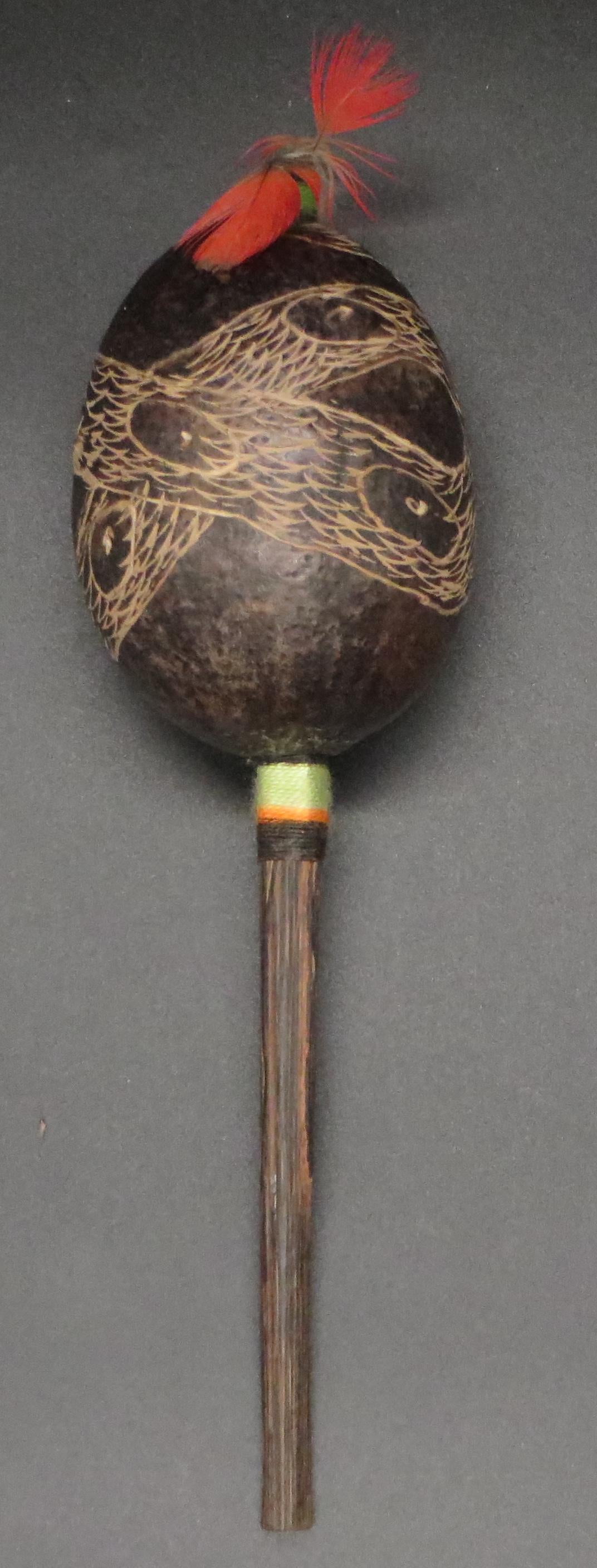 Shipibo Ceremonial Rattle Snake Designs Handcrafted in Amazon Region Peru R2412