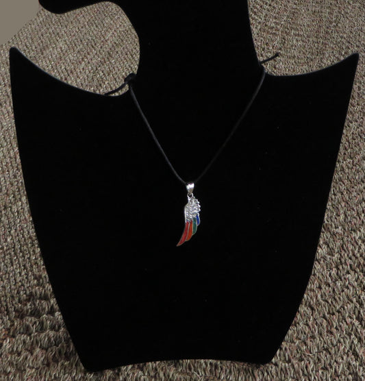 Condor Wing Pendant Peru 950 Silver with Stone Inlay Sacred Valley PJVB13