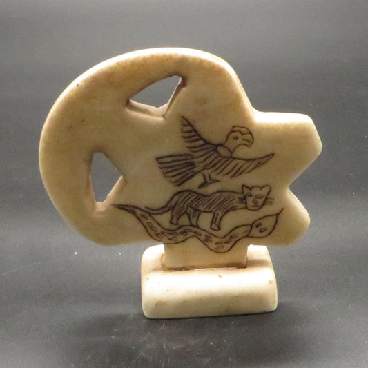 Inca Calendar Sun and Moon Alabaster Caliza Stone hand crafted Sacred Valley P24-25