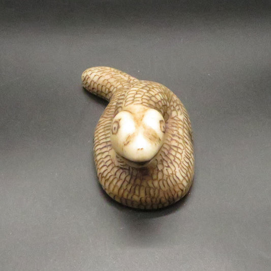 Alabaster Caliza Stone Snake hand carved Sacred Valley Peru P24-15