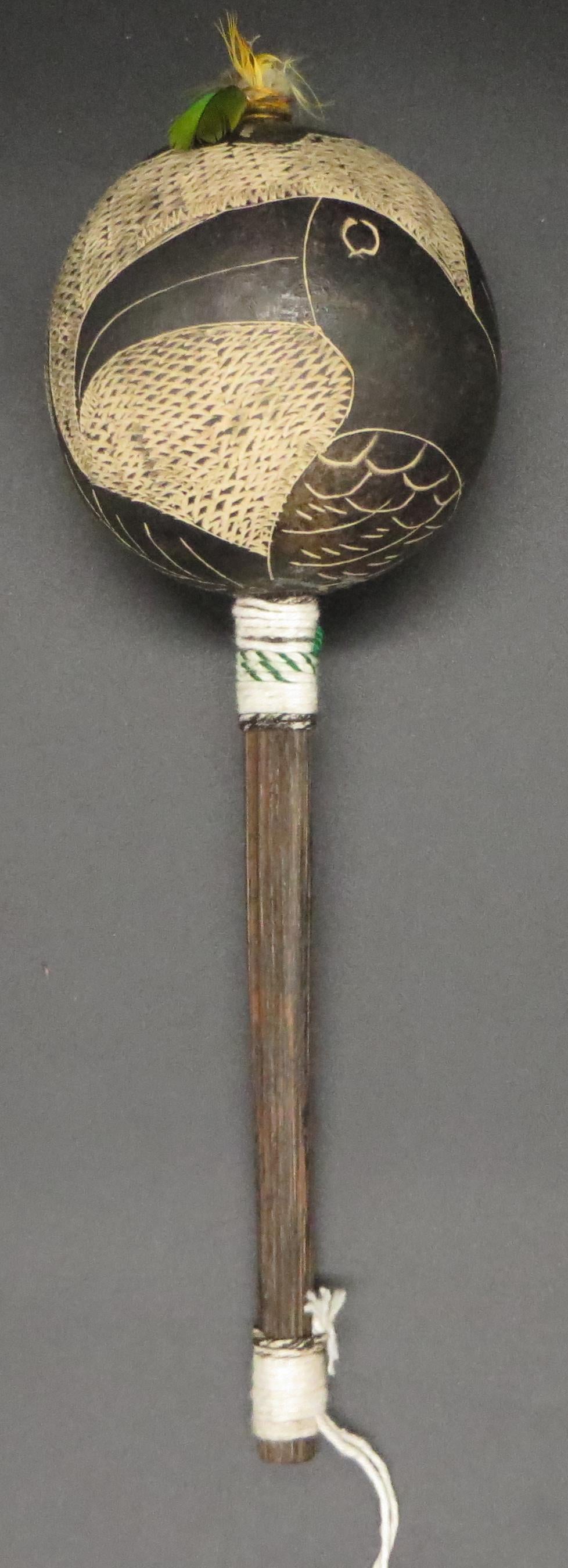 Shipibo Ceremonial Rattle Toucan Designs Handcrafted in Amazon Region Peru R2409