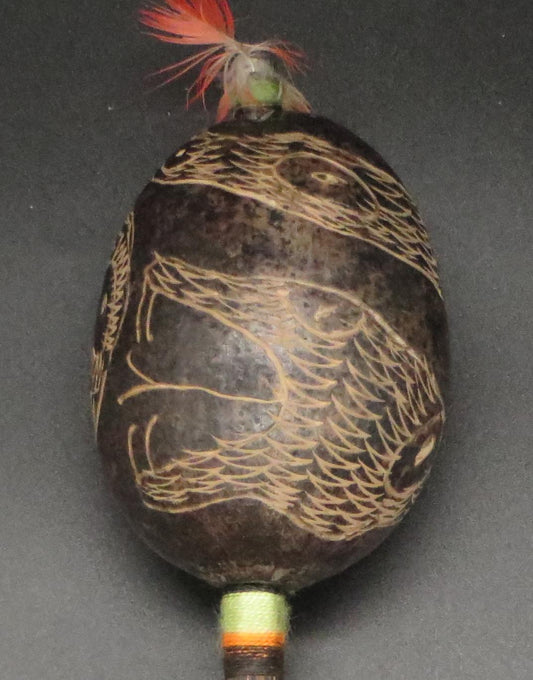 Shipibo Ceremonial Rattle Snake Designs Handcrafted in Amazon Region Peru R2412