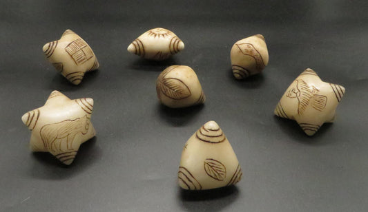 Peruvian Chumpi Khuya Apu Stones Set of 7 Alabaster / Caliza Stone hand crafted Sacred Valley CS2403