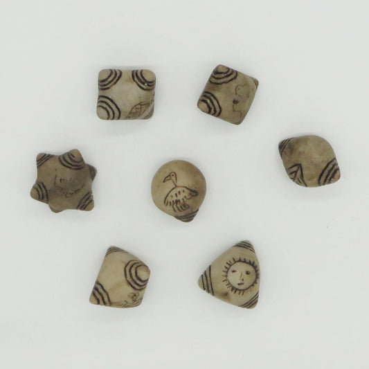 Peruvian Chumpi Khuya Apu Stones Set of 7 Alabaster / Caliza Stone hand crafted Sacred Valley CS301