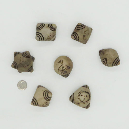Peruvian Chumpi Khuya Apu Stones Set of 7 Alabaster / Caliza Stone hand crafted Sacred Valley CS301
