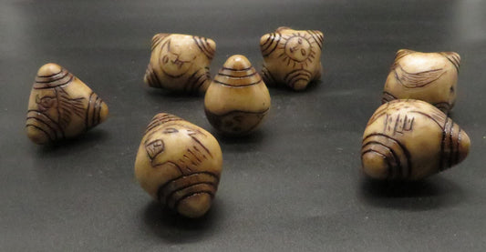 Peruvian Chumpi Khuya Apu Stones Set of 7 Alabaster / Caliza Stone hand crafted Sacred Valley CS2402