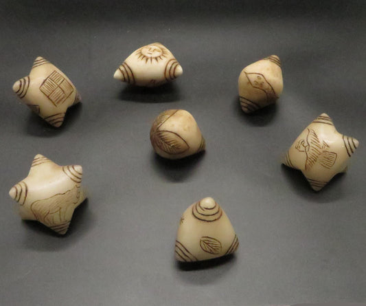 Peruvian Chumpi Khuya Apu Stones Set of 7 Alabaster / Caliza Stone hand crafted Sacred Valley CS2403