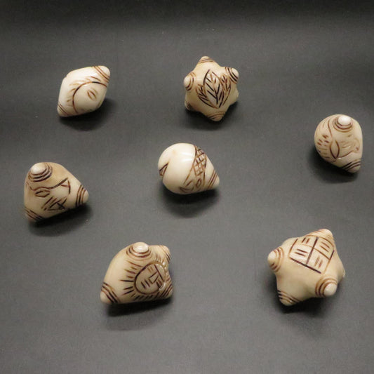 Peruvian Chumpi Khuya Apu Stones Set of 7 Alabaster / Caliza Stone hand crafted Sacred Valley CS2404