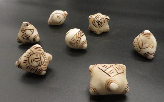 Peruvian Chumpi Khuya Apu Stones Set of 7 Alabaster / Caliza Stone hand crafted Sacred Valley CS2404