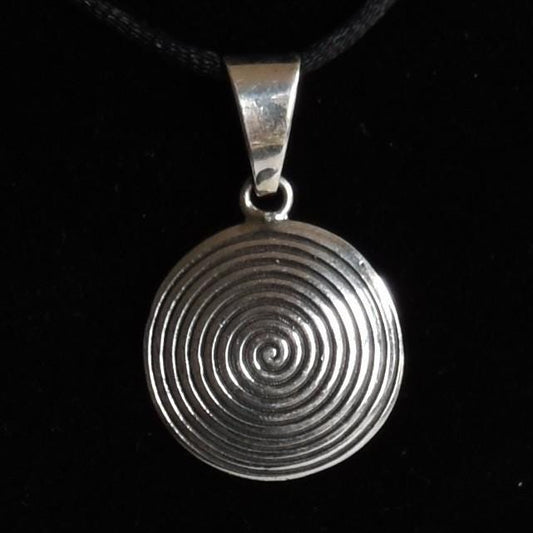 Pachamama Spiral Pendant with Seven Chakra Stones Peru 950 Silver Sacred Valley PJVB17