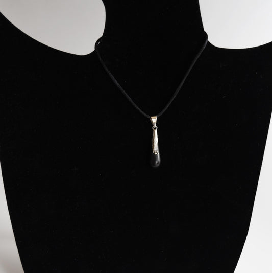 Onyx Teardrop Pendant Peru 950 Silver Sacred Valley PJVB27