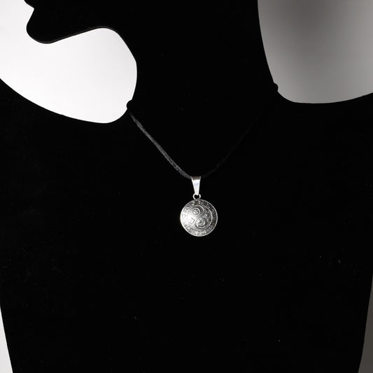 Tai Chi Symbol Yin Yang Sun Moon Inca Calendar Pendant Peru 950 Silver Sacred Valley P52503
