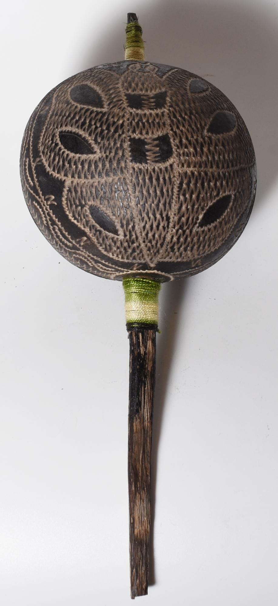 Large Shipibo Ceremonial Rattle Butterfly Handcrafted in Amazon Region Peru R52510