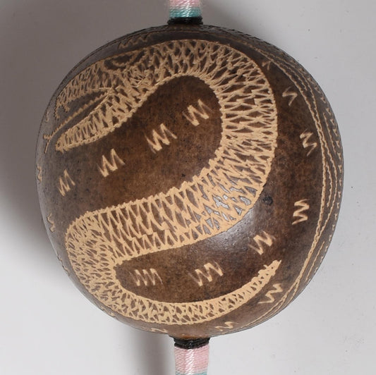 Large Shipibo Ceremonial Rattle Snake Handcrafted in Amazon Region Peru R52518