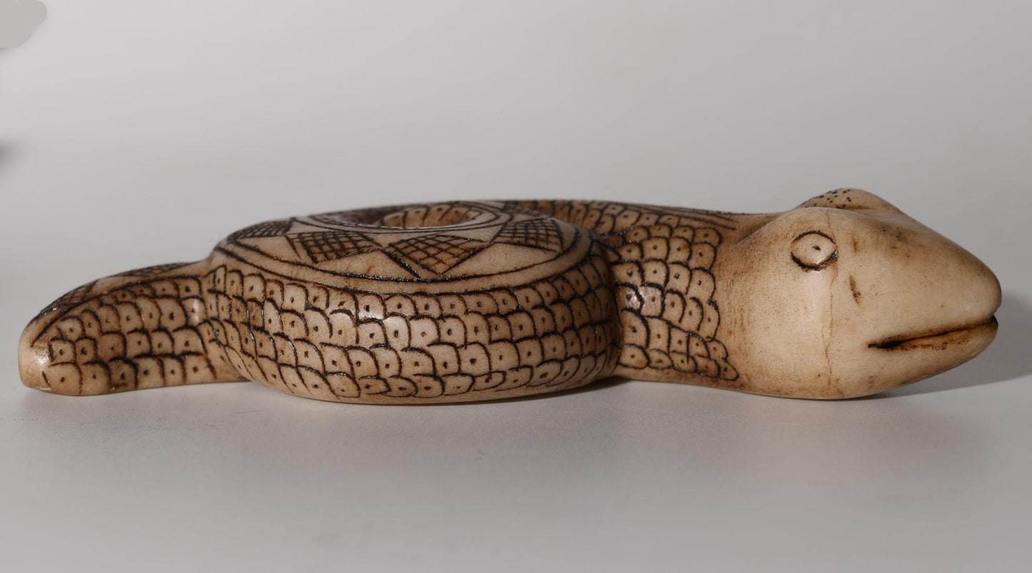 Alabaster Carving Snake Caliza stone hand carved Sacred Valley Peru S52518