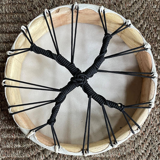 Shaman Drum Hand Made and Hand Painted Jaguar Made in Sacred Valley Peru D52506