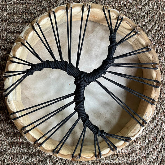 Shaman Drum Hand Made and Hand Painted Jaguar Snake Condor Made in Sacred Valley Peru D52509