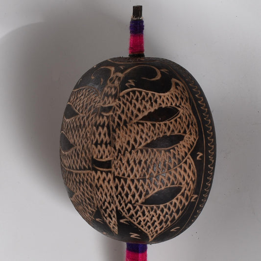 Large Shipibo Ceremonial Rattle Butterfly Handcrafted in Amazon Region Peru R52506