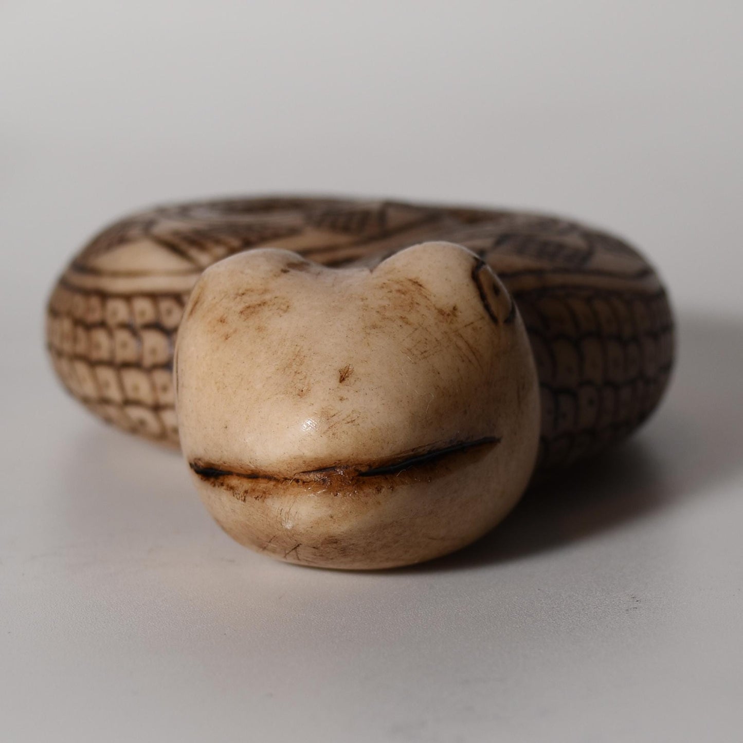 Alabaster Carving Snake Caliza stone hand carved Sacred Valley Peru S52518