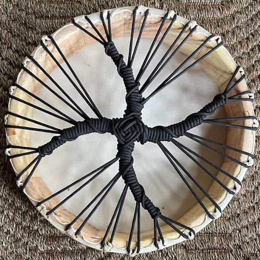 Shaman Drum Hand Made and Hand Painted Jaguar Snake Condor Hummingbird Made in Sacred Valley Peru D52504