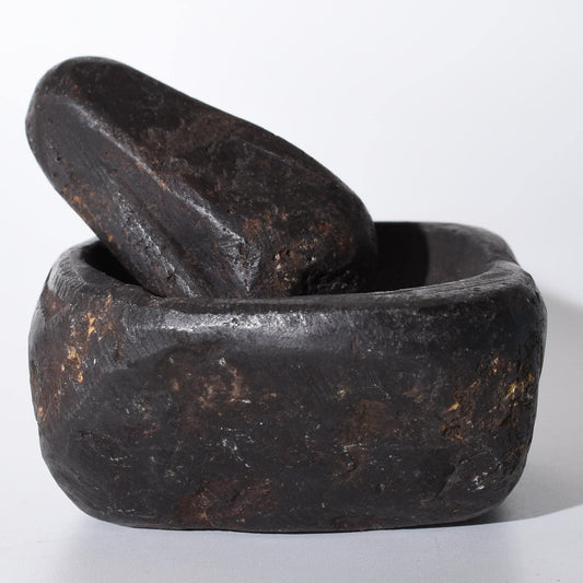Vintage Hiwaya Stone Ceremonial Mortar and Pestle hand crafted Sacred Valley Peru S52515