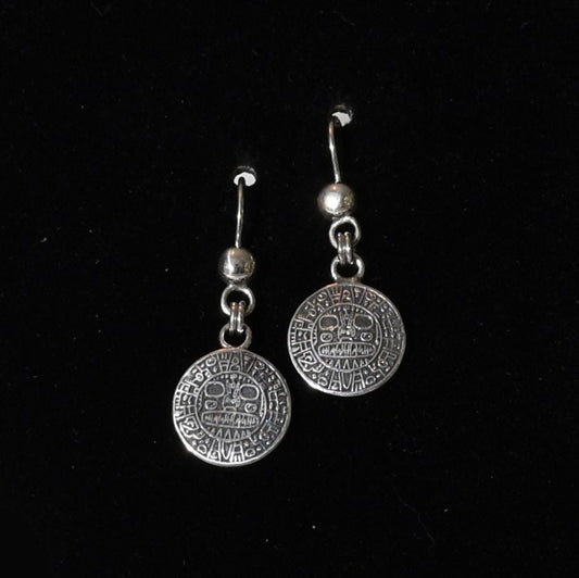 Inti Sun God Earrings 950 Silver Peru Sacred Valley E52504