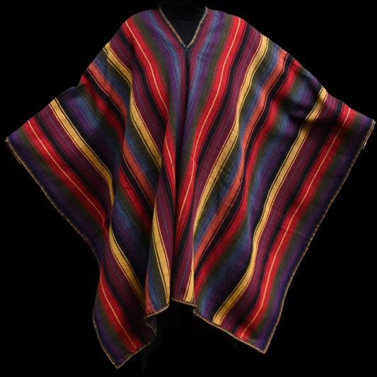 Peruvian Shaman Poncho Hand Woven Alpaca Blend Sacred Valley Peru P2304