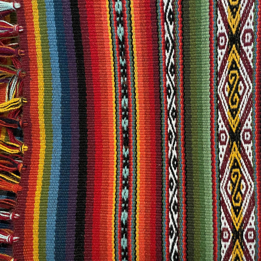 Peruvian Chinchero Shaman Poncho Hand Woven Alpaca Blend Sacred Valley Peru P2306
