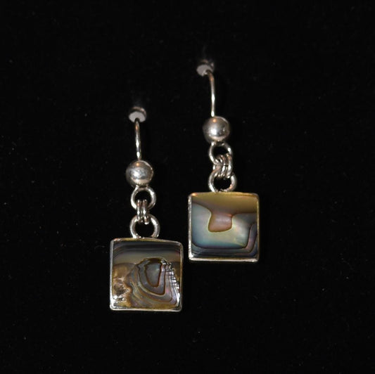 Abalone Earrings 950 Silver Mother of Pearl Peru Sacred Valley 52510
