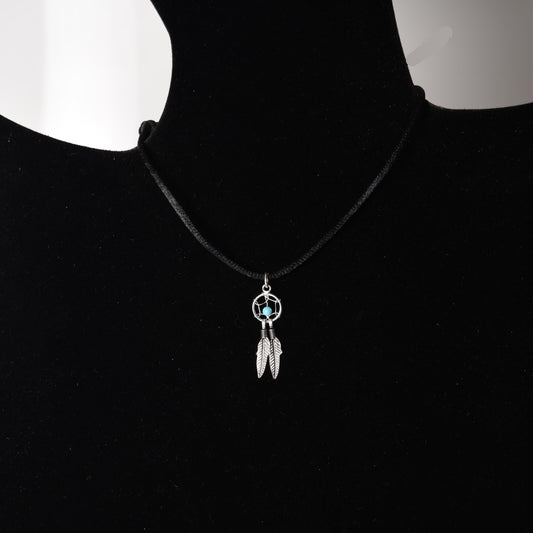 Small Dreamcatcher Pendant Sterling Silver PSJ3