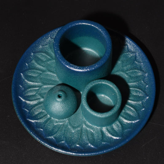 Hand Glazed Ceramic Incense Smudge and Palo Santo Burner in Red or Blue
