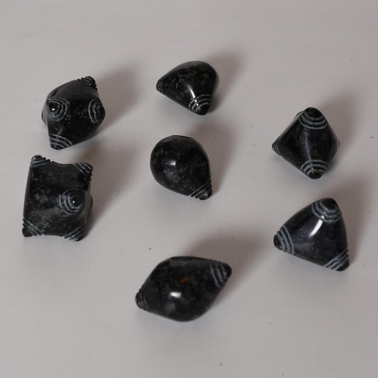 Peruvian Chumpi Khuya Apu Stones Set of 7 Black Serpentine hand crafted Sacred Valley CS52502