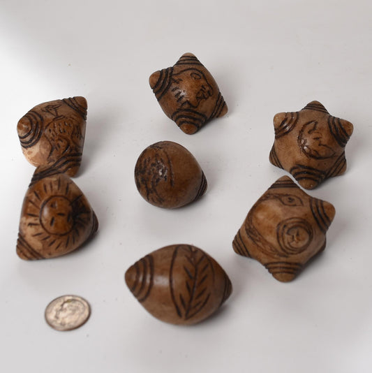 Peruvian Chumpi Khuya Apu Stones Set of 7 Alabaster / Caliza Stone hand crafted Sacred Valley CS52505
