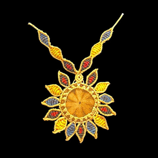 Macrame Necklace Ayahuasca Vine Hand Crafted by Shipibo in Amazon Basin Peru MN52513