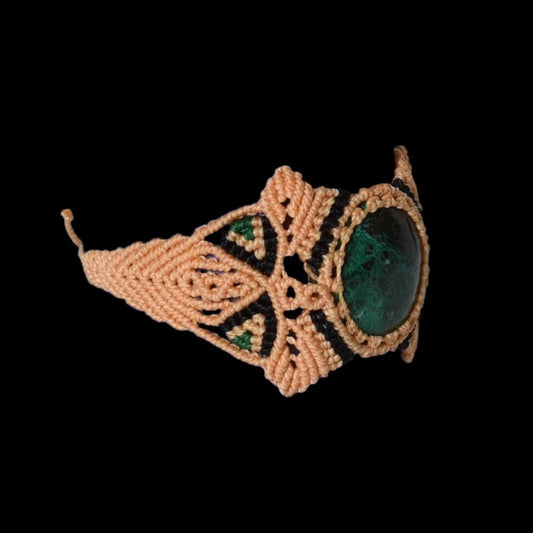 Shipibo Macrame Bracelet Peruvian Turquoise Amazon Region Peru B52501