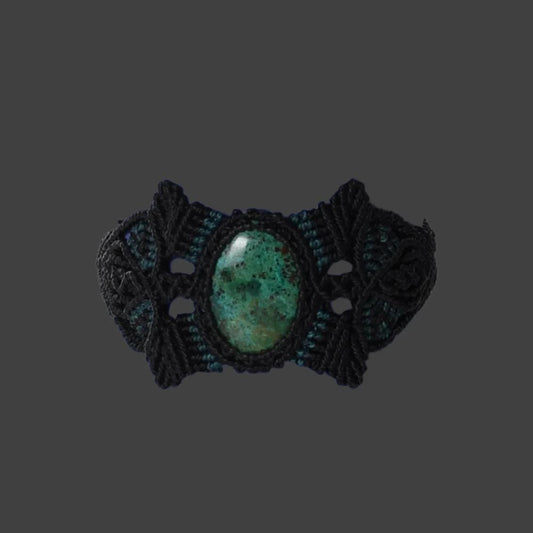 Shipibo Macrame Bracelet Peruvian Turquoise Amazon Region Peru B52504