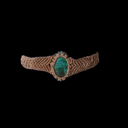 Shipibo Macrame Bracelet Peruvian Turquoise Amazon Region Peru B52503