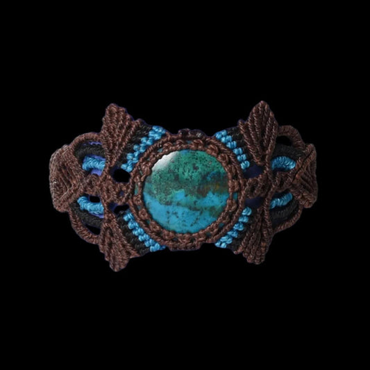 Shipibo Macrame Bracelet Peruvian Turquoise Amazon Region Peru B52508