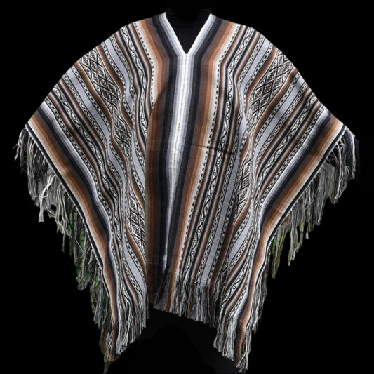 Peruvian Chinchero Shaman Poncho Hand Woven Alpaca Blend Sacred Valley Peru P2307