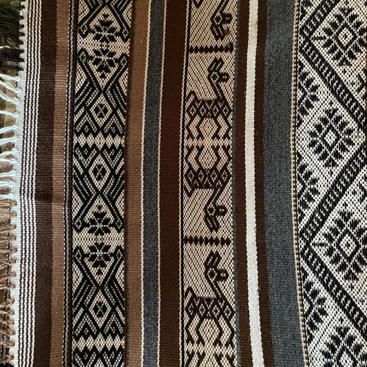 Peruvian Chinchero Shaman Poncho Hand Woven Alpaca Blend Sacred Valley Peru P2310