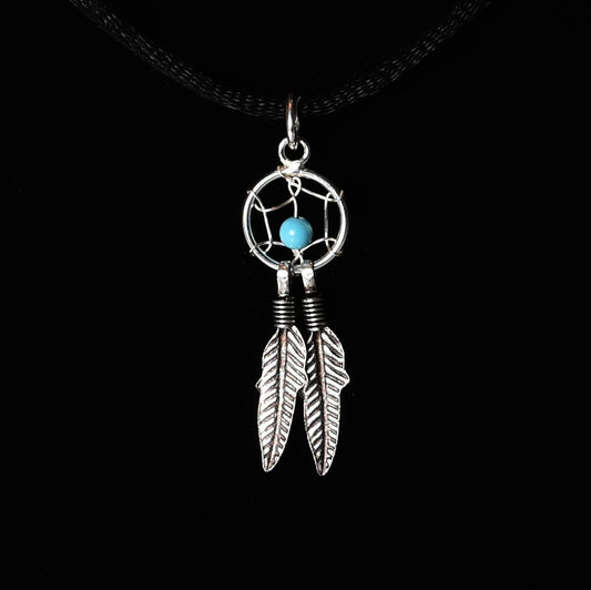 Small Dreamcatcher Pendant Sterling Silver PSJ3