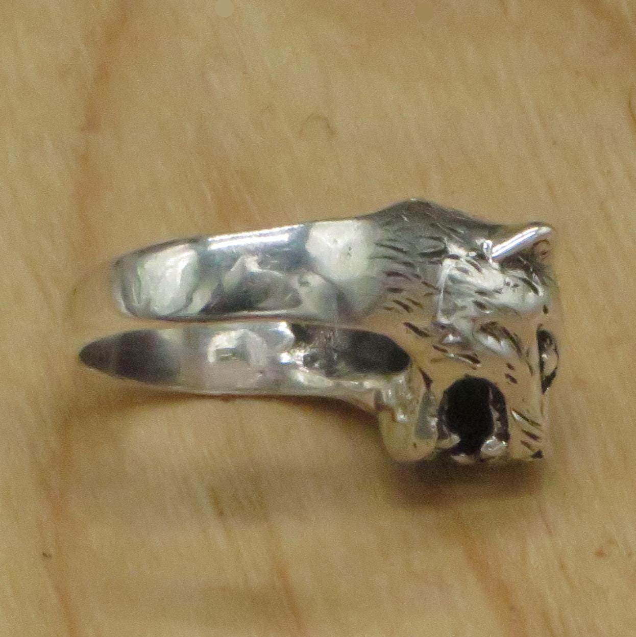 Jaguar Ring Sacred Valley Peru 950 Silver Size 7.5 RJVB11 - Shaman Things